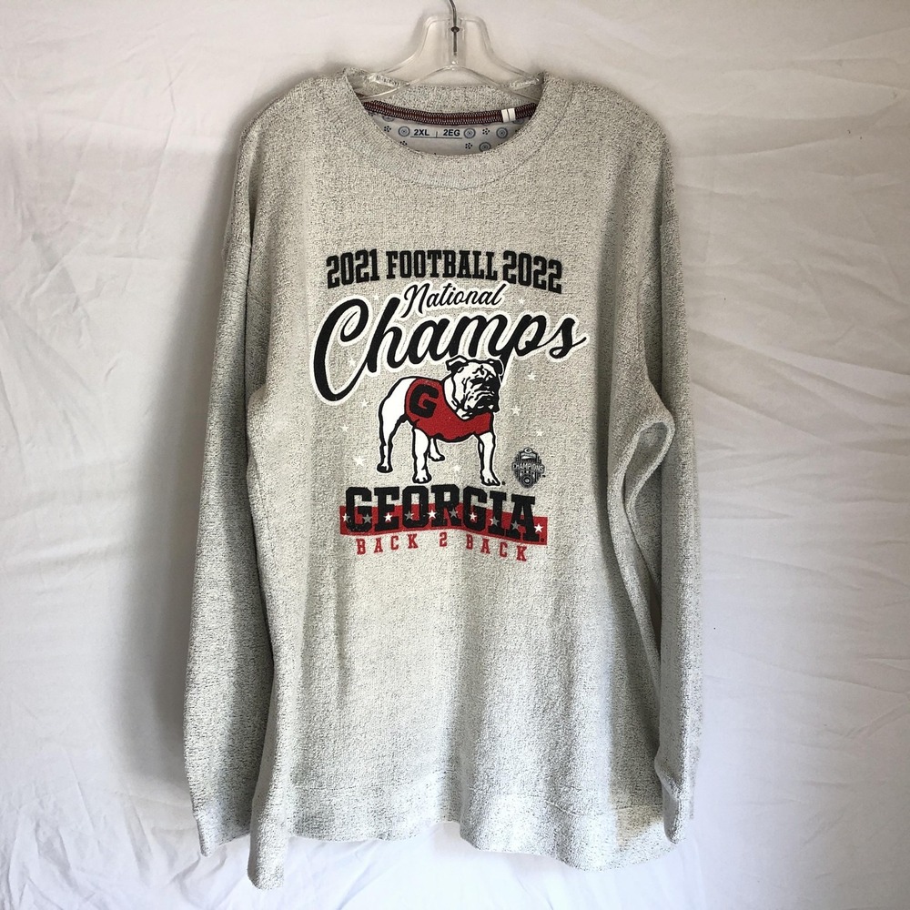 Georgia Bulldogs Sweatshirt Womens 2XL NCAA Football Pressbox Champs Back 2 Back